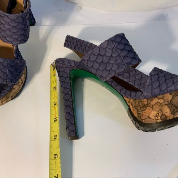 Lisa for Donald Pliner Purple Faux Snakeskin Platform Sandal Heels 6.5M - Picture 9 of 10
